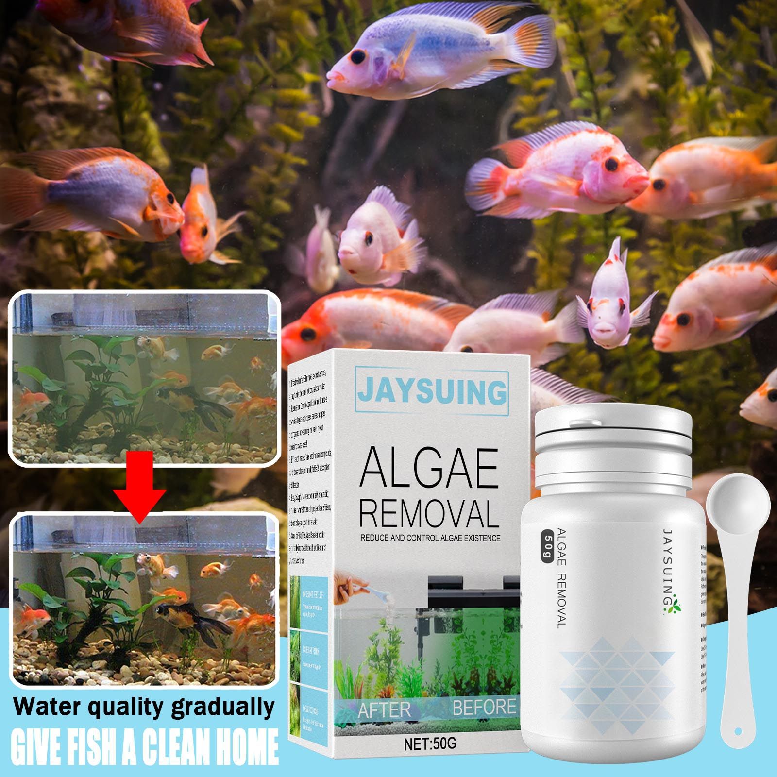 Aquarium Moss - Proszek do usuwania glonów z akwarium,